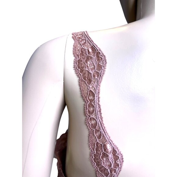 Moda International Pink Lace-Trimmed Camisole Top Medium 100% Cotton Coquette - Picture 4 of 15
